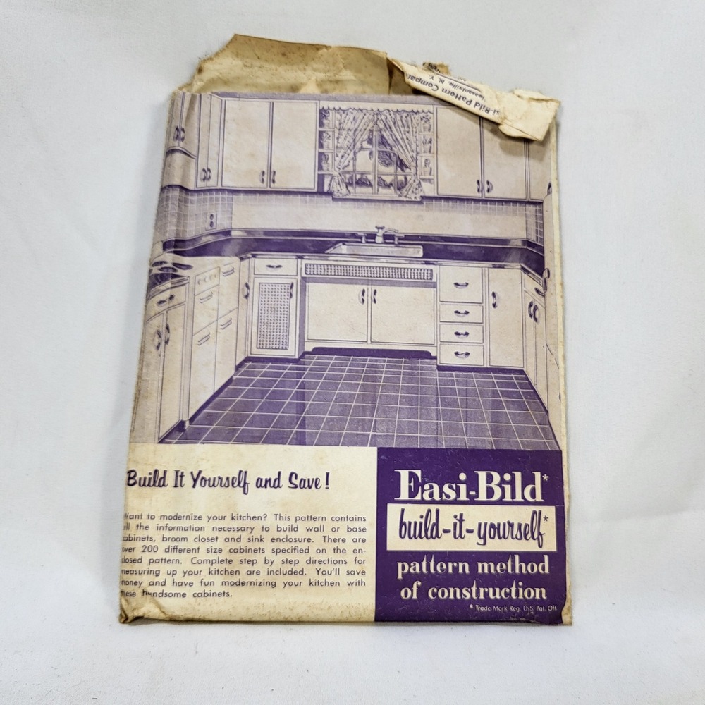 VTG Easi-Bild 5pc Woodworking Patterns Kitchen Cabinets Handyman 1950s 1960s